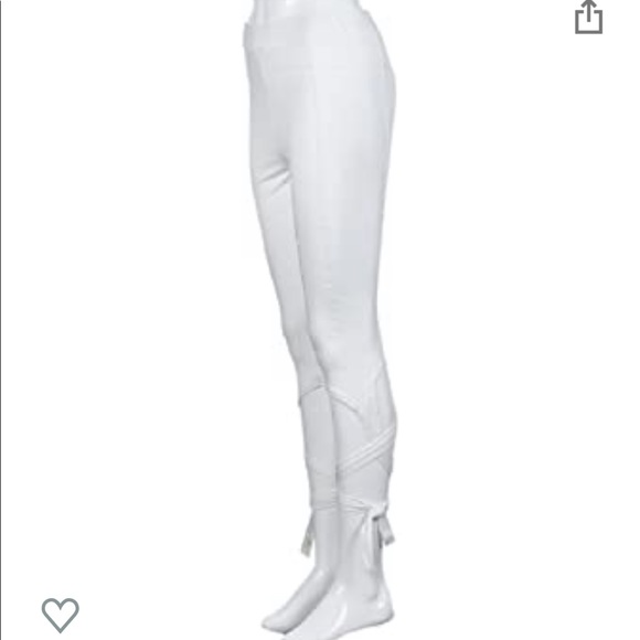 Lace up white ballet style leggings **NWOT** - Picture 6 of 8